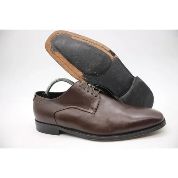 Men’s Hugo Boss Leather Lace Up Oxford Dress Shoes in Brown Hugo Boss Men main image 4